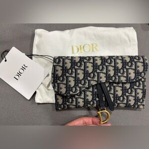 Dior Saddle Wallet with Chain